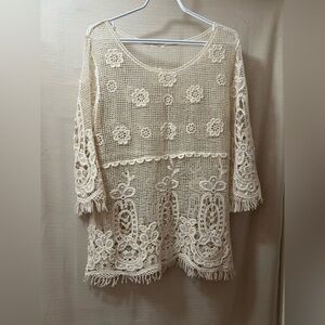 ⚫️ BOGO Lovely 153 crochet summer bohemian hippie women’s top medium/large